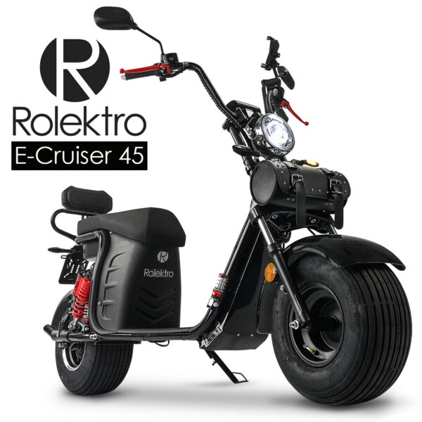 Rolektro E-Cruiser 45 mit Lithium Akku - Elektro Chopper 45 km/h mit Zusatz-Akku