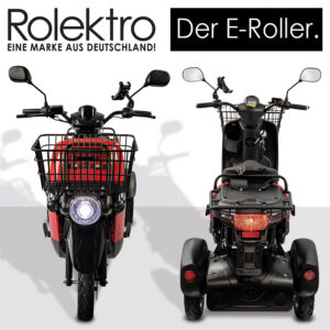 Rolektro E-Carrier 25 V.3 Lithium, Rot, ohne Koffer, 25 km/h Elektroroller