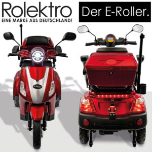 Rolektro E-Trike 15 V.3 Lithium Akku 3-Rad Elektroroller Rot