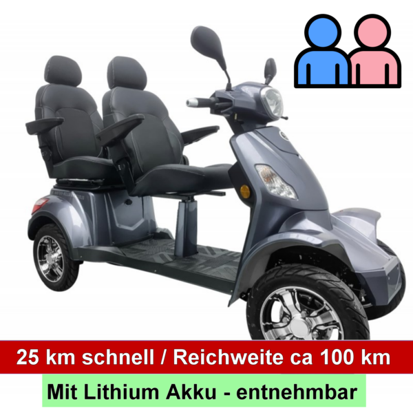 Elektro Seniorenmobil Vita Care 4000 Lithium Zwei Sitzplätze 100km Reichweite